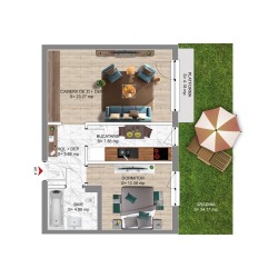 2 Camere 69 MP CU GRĂDINĂ